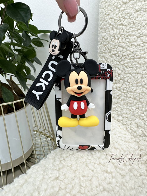 Prívesok s puzdrom Mickey Mouse - čierny N139