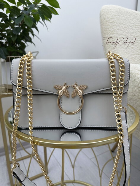 Pevná crossbody kabelka Gloria - svetlosivá N589