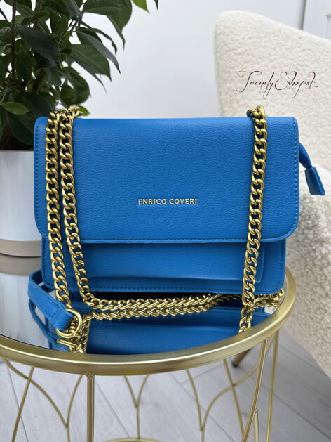 Pevná crossbody kabelka Enrico - tykrysovo-modrá N630 