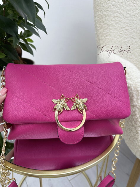 Prešivaná crossbody kabelka Double Bees - fuksiová N625 