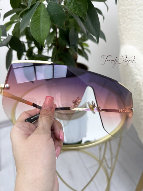 Slnečné okuliare so zlatým rámom Allie - fialovo-ružové N660