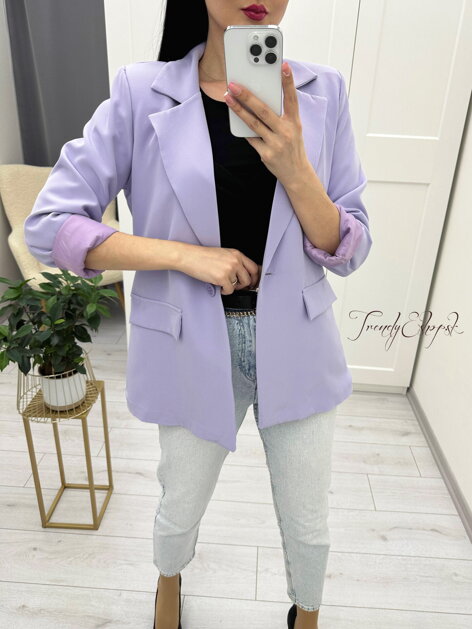Elegantné sako so zapínaním Hudson - svetlofialové N563