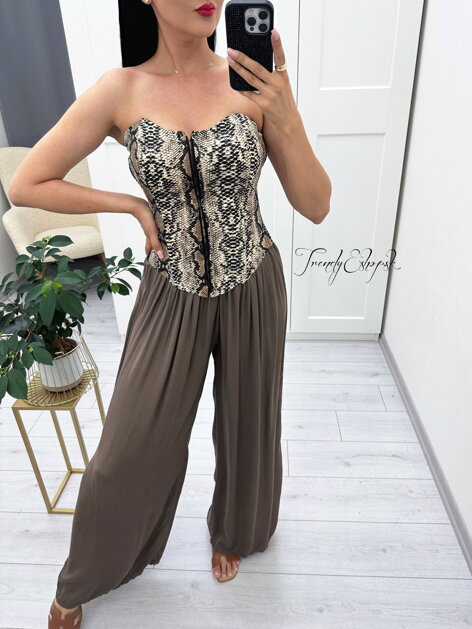 Bralet s hadím vzorom - hnedo-čierny N1452