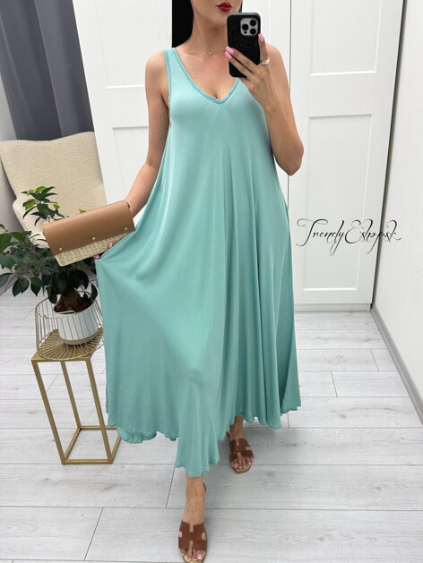 Letné šaty Lisa - bledozelené N1487