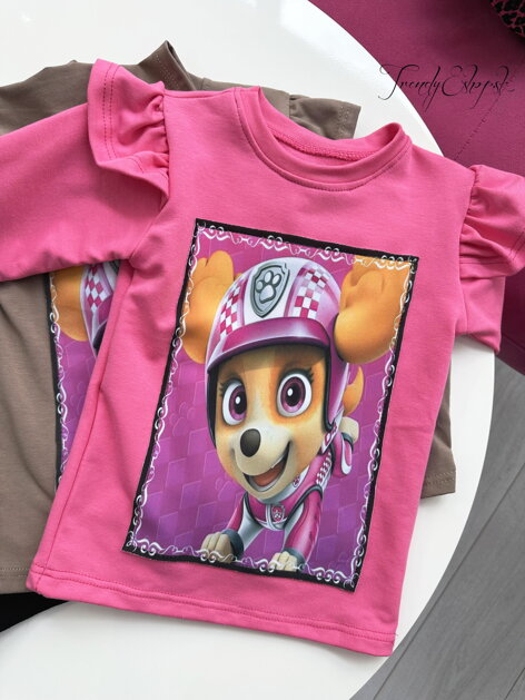 Detský nátelník s volánikmi Paw Patrol - ružový N2257