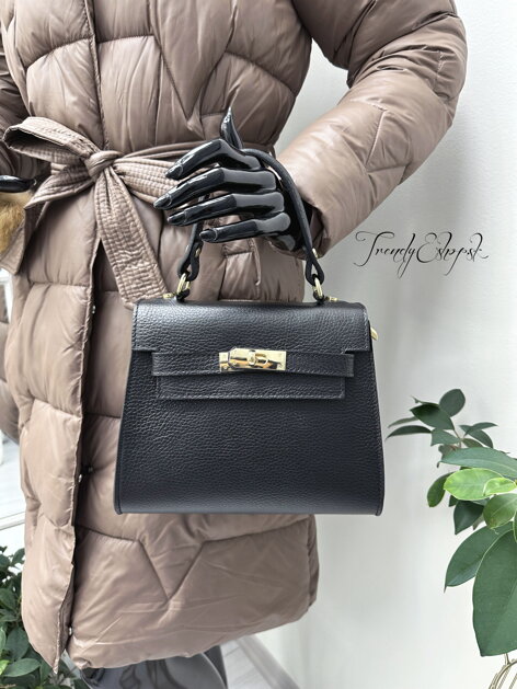 Elegantná kožená kabelka Ellison - čierna N2766