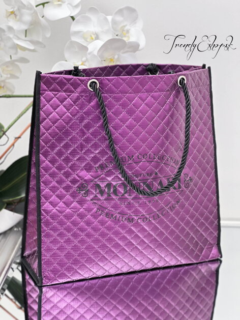 Veľká Shopper taška Metallic - metalická fialová S612