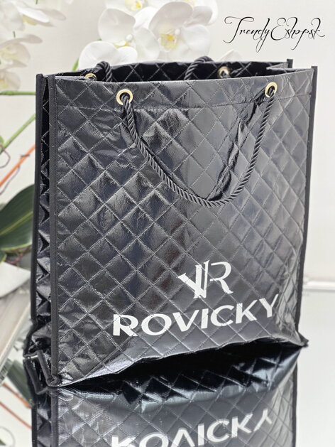 Veľká Shopper taška "ROVICKY" - metalická čierna S1344