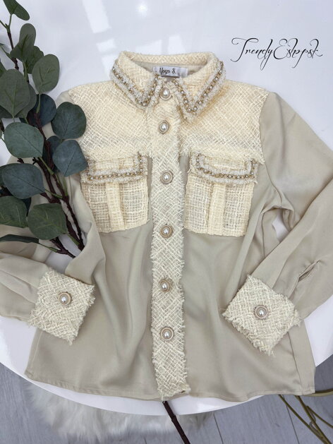 Dievčenská kombinovaná košeľa Eliya - maslová S2508