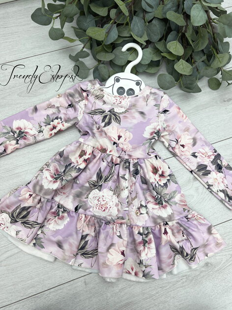 Detské kvetinové šaty Little Roses - fialové S462
