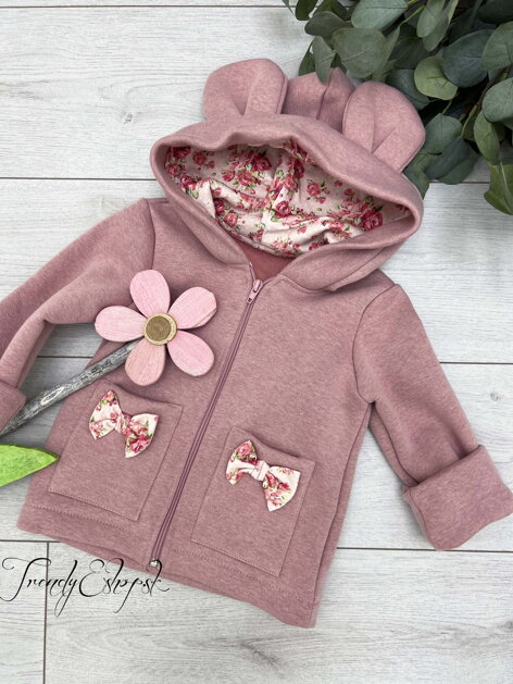 Detský bavlnený kabátik Iker - ružový S494