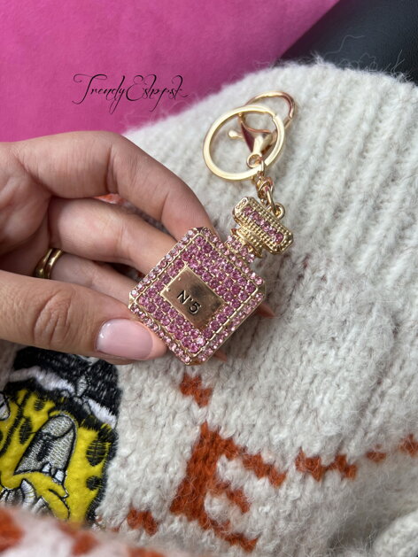 Kľúčenka Perfume - ružovo-zlatá S2847