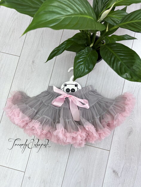 Detská suknička Tutu - Dolly - sivo-ružová S758