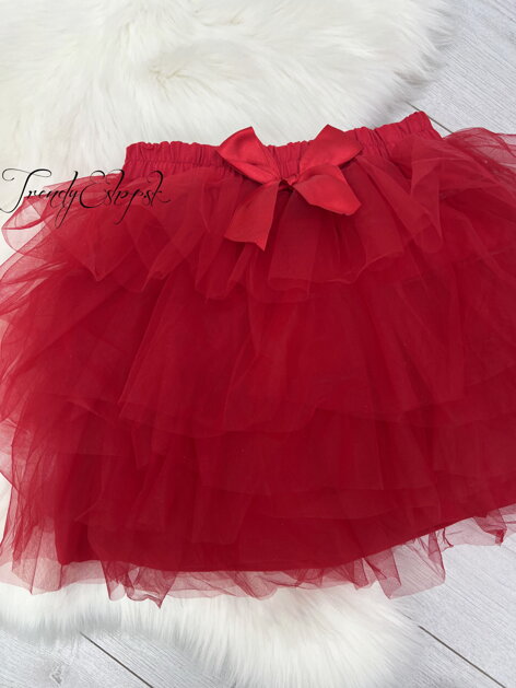Detská tylová suknička Elissa - červená L3023